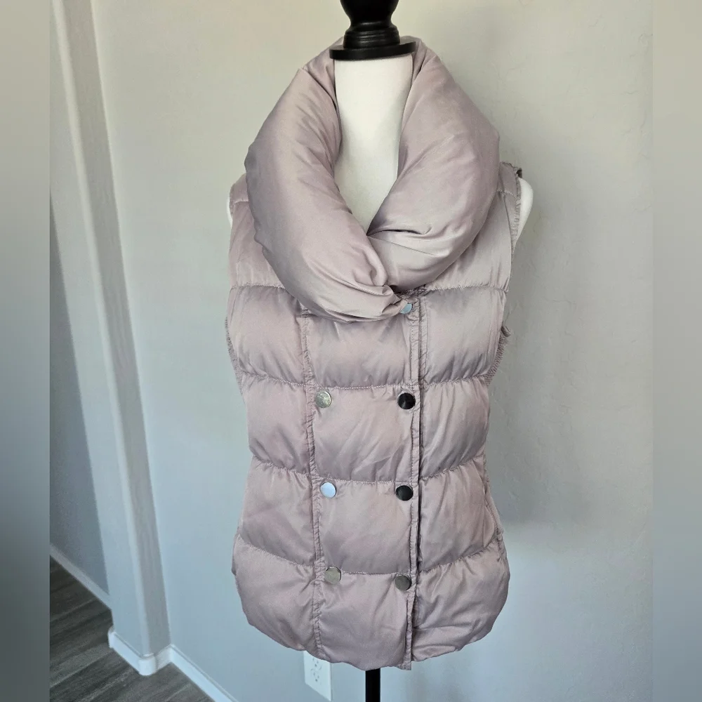 Pale Pink Quilted Down Puffer Vest Double Breasted Ever New Melbourne Woman Sz 8 - Picture 2 of 15